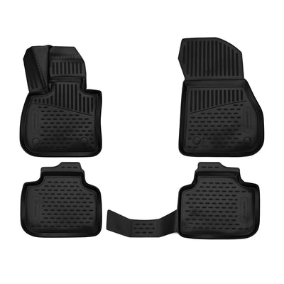 3D Element Gummi Fußmatten für BMW X1, 2015->, 2te Generation (F48), SUV, (Europäische Version ), 4er Set Schwarz