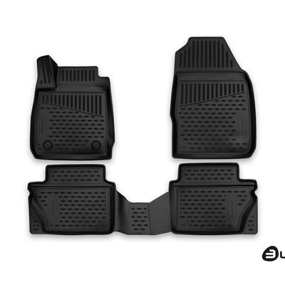 3D Element Gummi Fußmatten für FORD Fiesta, 2011-2015, 2015->, 4er Set Schwarz