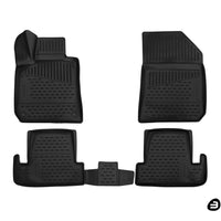 3D Element Gummi Fußmatten für PEUGEOT 308, 2014->, 4er Set Schwarz