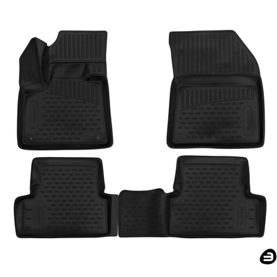 3D Element Gummi Fußmatten für PEUGEOT 3008, 2017->, SUV, 4er Set Schwarz