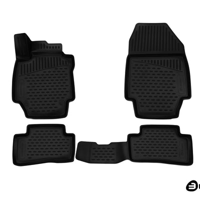 3D Element Gummi Fußmatten für RENAULT Captur, 2013-2019, (Europäische Version ), 4er Set Schwarz
