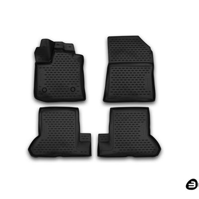 3D Element Gummi Fußmatten für Dacia Dokker Schwarz