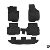 3D Element Gummi Fußmatten für SEAT AlhamBra, 2017->, MPV, Mk2 (7N), (Europäische Version ), 5er Set Schwarz