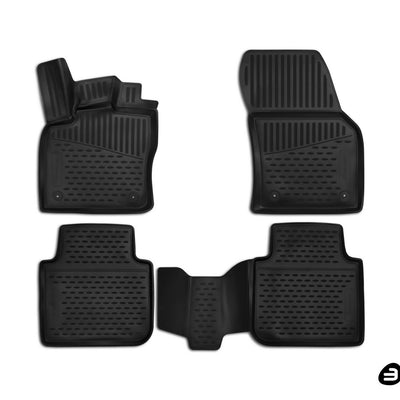 3D Element Gummi Fußmatten für SKODA Kodiaq, 2017->, 4er Set Schwarz