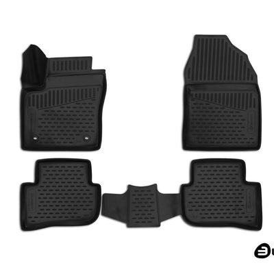 3D Element Gummi Fußmatten für TOYOTA C-HR, 2016->, 4WD, SUV, 4er Set Schwarz