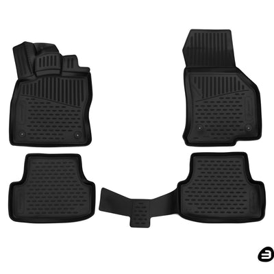3D Element Gummi Fußmatten für VOLKSWAGEN Golf VII Sportwagen, 2013->, Kombi, 4er Set Schwarz