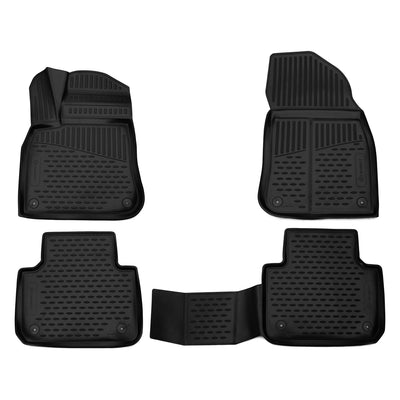 3D Element Gummi Fußmatten für VOLKSWAGEN Touareg, 2018->, SUV, 4er Set Schwarz