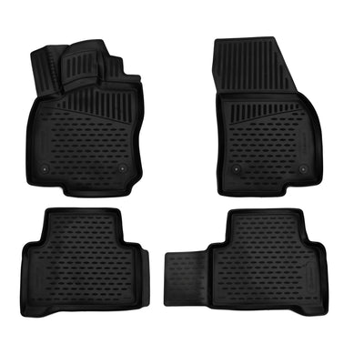 3D Element Gummi Fußmatten für VOLKSWAGEN Touran II, 2015->, 5-Sitzer, Minivan, 4er Set Schwarz