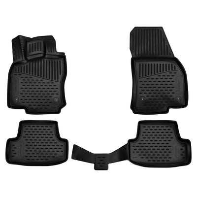 3D Element Gummi Fußmatten für VOLKSWAGEN T-Roc, 2017->, SUV, 4er Set Schwarz