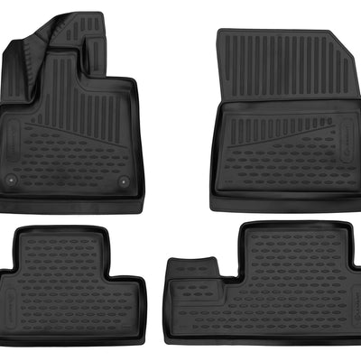 3D Element Gummi Fußmatten für CITROEN Berlingo (Multispace K9), 2018->, Minivan, 5-Sitzer, 4er Set EU Schwarz