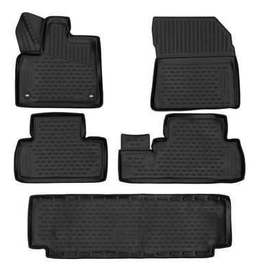 3D Element Gummi Fußmatten für TOYOTA Proace City Verso, 2019-> 5er Set Schwarz