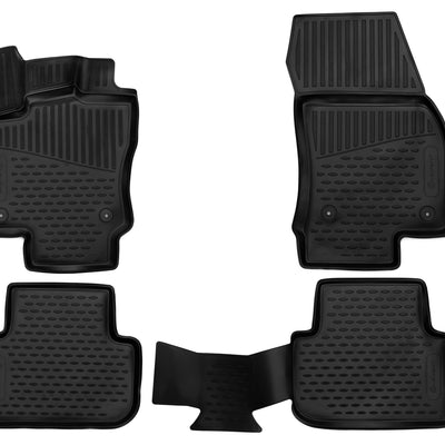 3D Element Gummi Fußmatten für VOLKSWAGEN Tiguan, 2016->, SUV 5-Türer, 4er Set Schwarz