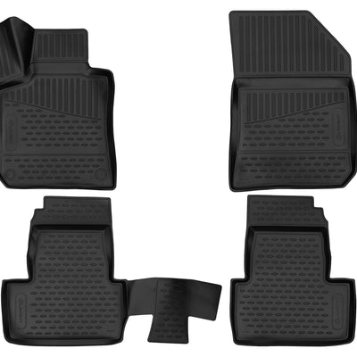 3D Element Gummi Fußmatten für Peugeot 308 II Schwarz