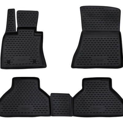3D Element Gummi Fußmatten für BMW X5 E70, 2007-2013, 4er Set Schwarz