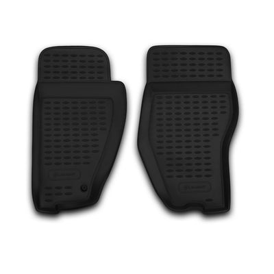 3D Element Gummi Fußmatten für DODGE Nitro, 2007-2012, Nur Frontmatten ; 2-er Set Schwarz