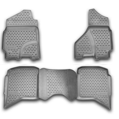 3D Element Gummi Fußmatten für DODGE RAM 1500/2500/3500 Crew Cab, 2002-2012 4er Set Schwarz