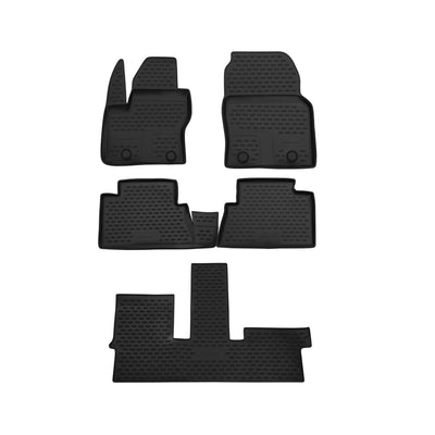 3D Element Gummi Fußmatten für FORD Grand C-max, 2010->, 5er Set Schwarz