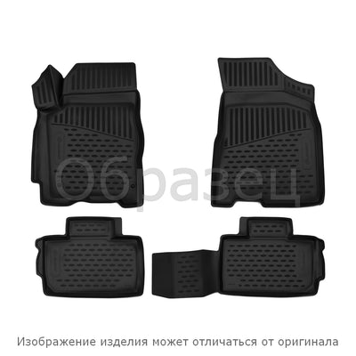 3D Element Gummi Fußmatten für FORD Grand C-max, 2010->, 5er Set Schwarz