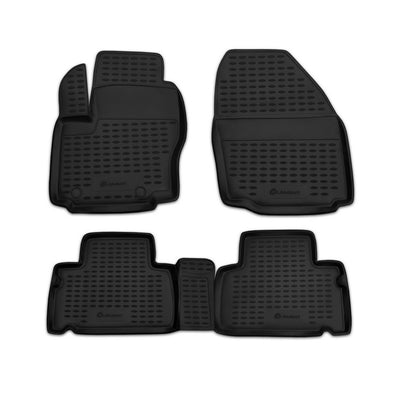 3D Element Gummi Fußmatten für FORD S-MAX, 2006-2015 (RN), 4er Set Schwarz