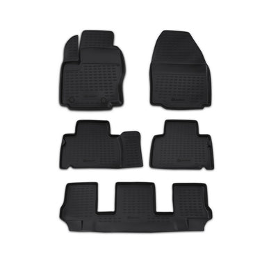 3D Element Gummi Fußmatten für FORD Galaxy, 2006-2015 (RN), 5er Set Schwarz