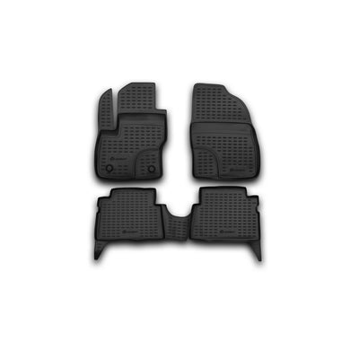 3D Element Gummi Fußmatten für FORD Focus C-MAX, 2003->,(RN) 4er Set Schwarz
