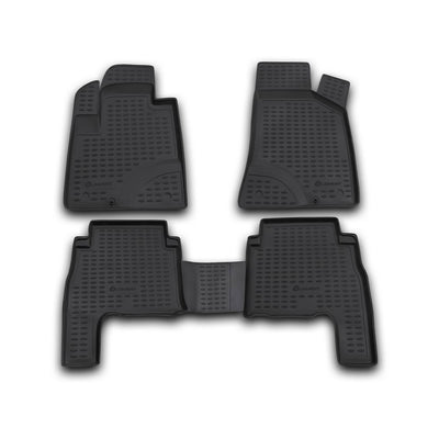 3D Element Gummi Fußmatten für HYUNDAI Santa Fe 2006-2010, 4er Set Schwarz