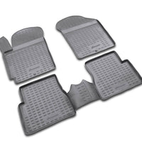 3D Element Gummi Fußmatten für KIA Picanto, 2004-2011, 4er Set Schwarz