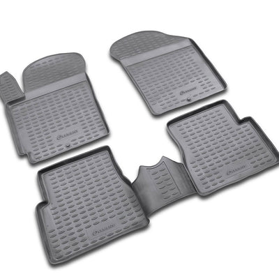 3D Element Gummi Fußmatten für KIA Picanto, 2004-2011, 4er Set Schwarz