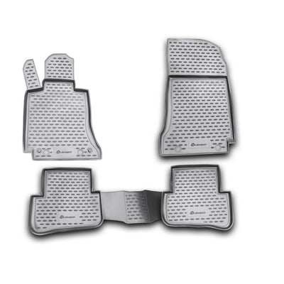3D Element Gummi Fußmatten für Mercedes C-Class W204 Schwarz