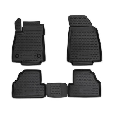 3D Element Gummi Fußmatten für OPEL Mokka, 2012->, 4er Set Schwarz