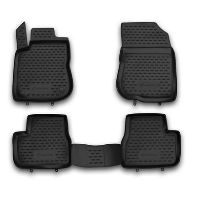 3D Element Gummi Fußmatten für PEUGEOT, 208, 2012-08/2019 4er Set Schwarz