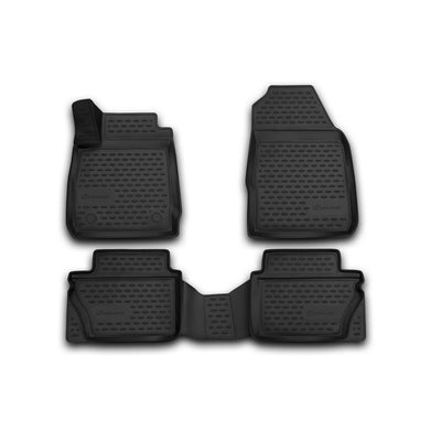 3D Element Gummi Fußmatten für FORD Fiesta, 2008-2017, 4 Set Schwarz