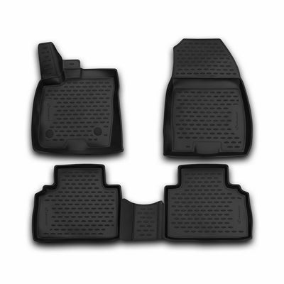 3D Element Gummi Fußmatten für FORD Tourneo Courier, 12/2014->, 4er Set Schwarz