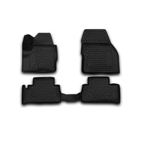 3D Element Gummi Fußmatten für LAND ROVER Freelander 2, 2013->, 4er Set Schwarz