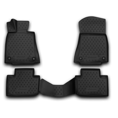 3D Element Gummi Fußmatten für LEXUS IS250, 2013-2015, 2015->, 4er Set Schwarz