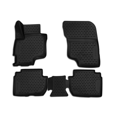 3D Element Gummi Fußmatten für MITSUBISHI Outlander PHEV, 2014-2019, 4er Set Schwarz