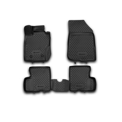 3D Element Gummi Fußmatten für RENAULT Duster 4WD, 2011-2015, 4er Set Schwarz
