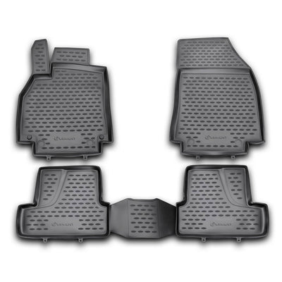 3D Element Gummi Fußmatten für Renault Megane III Schwarz