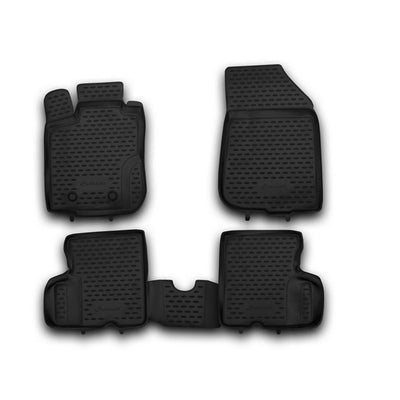 3D Element Gummi Fußmatten für RENAULT Duster 4WD, 2011-2015, 4er Set Schwarz