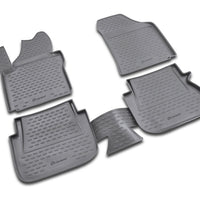 3D Element Gummi Fußmatten für VOLKSWAGEN Caddy 10/2007-2014, 4er Set Schwarz