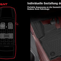 3D Element Gummi Fußmatten für  PEUGEOT 3008, 2017->, AT, 4er Set Schwarz