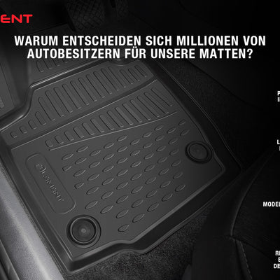 3D  Element Gummi Fußmatten für FORD S-MAX, 2006->,(FN), 4er Set Schwarz